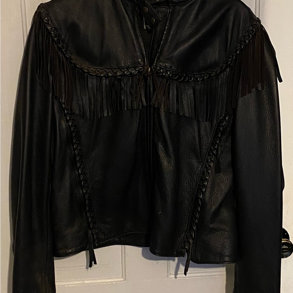 Willie G Harley Davidson Leather Fringe Jacket Size XL